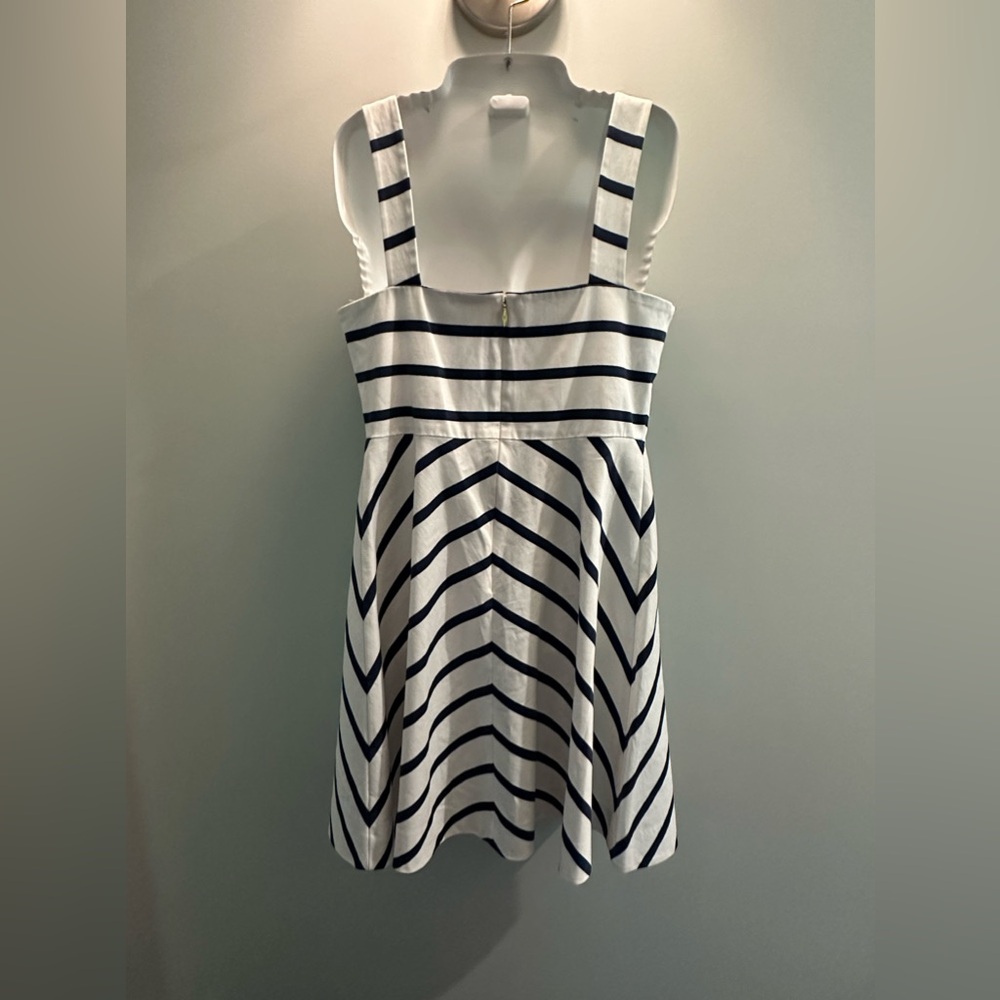 Draper James navy and white striped ALine Nautical shift sundress size 8 - Picture 3 of 10